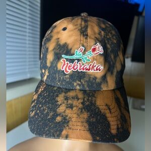 Men’s Nebraska Rose custom reserve tie dye acid wash adjustable hat